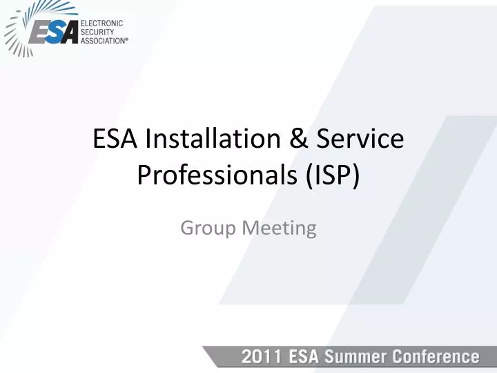 esa installation service professionals isp