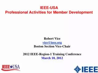IEEE-USA Professional Activities for Member Development