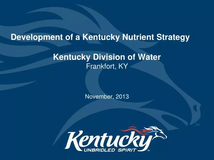 development of a kentucky nutrient strategy kentucky division of water frankfort ky