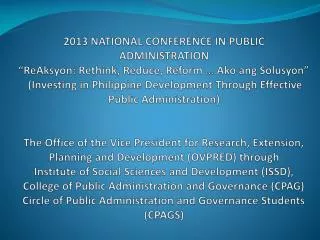Prelude of Public Administration Research ( Local Governance) Boosting the Positive Image of the Country