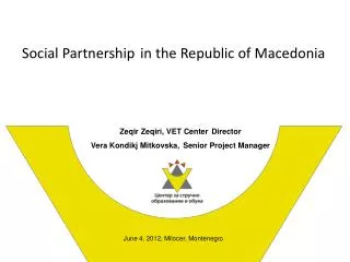 Social Partnership in the Republic of Macedonia