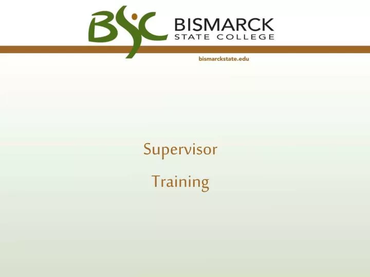 supervisor training