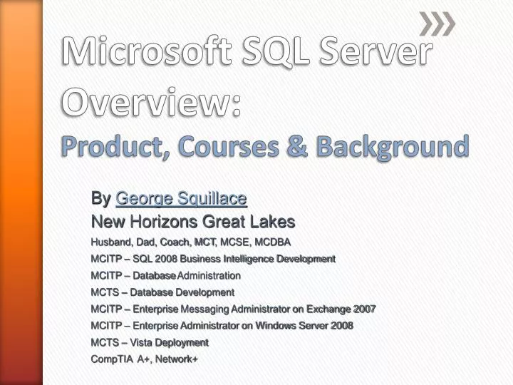 microsoft sql server overview product courses background