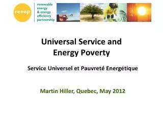 Universal Service and Energy Poverty