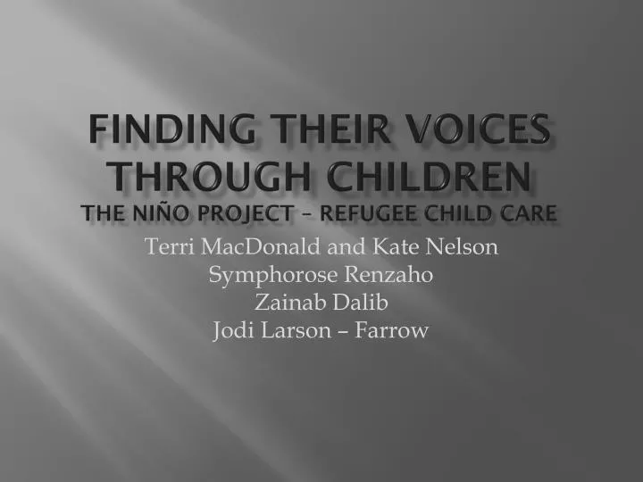finding their voices through children the ni o project refugee child care