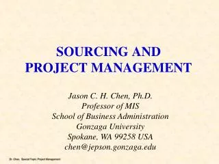 SOURCING AND PROJECT MANAGEMENT