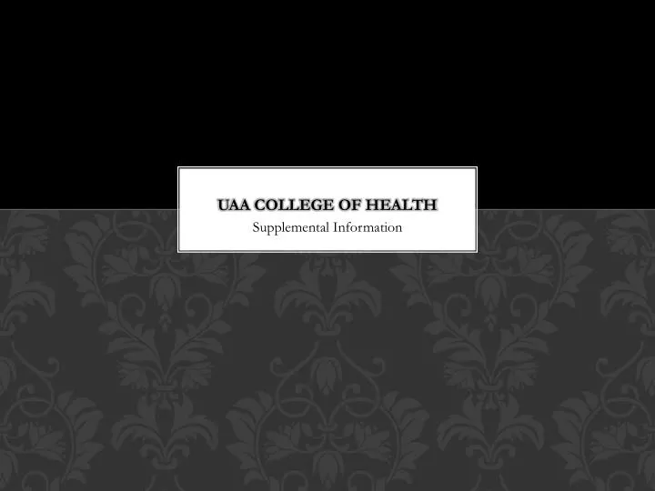 uaa college of health