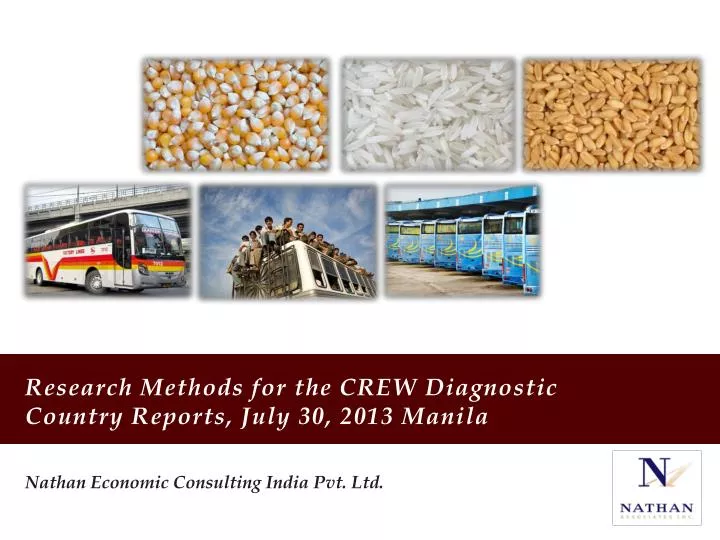 research methods for the crew diagnostic country reports july 30 2013 manila