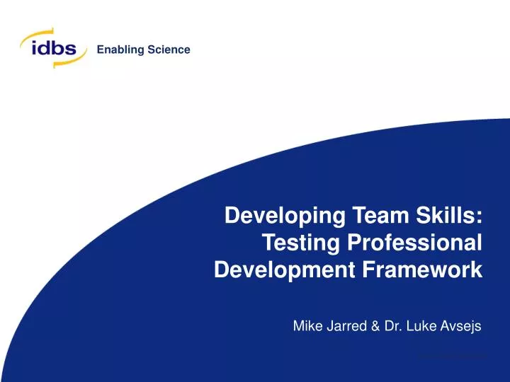 developing team skills testing professional development framework