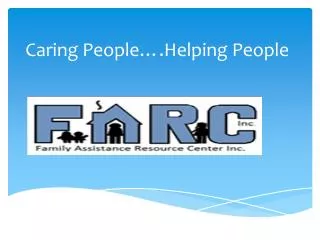 Caring People….Helping People