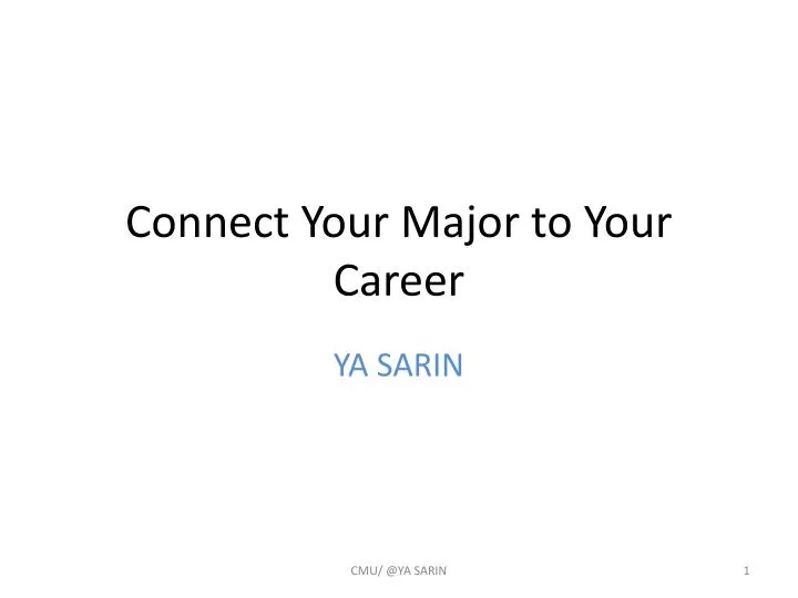 connect your major to your career