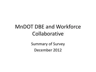 MnDOT DBE and Workforce Collaborative