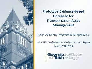 Prototype Evidence-based Database for Transportation Asset Management