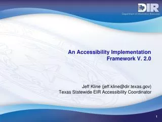 An Accessibility Implementation Framework V. 2.0