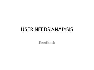 user needs analysis