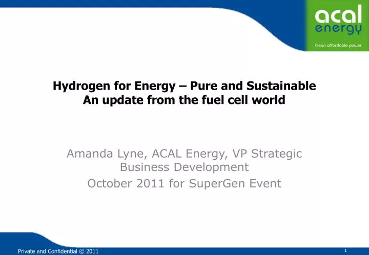 hydrogen for energy pure and sustainable an update from the fuel cell world