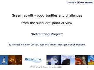 Green retrofit - opportunities and challenges from the suppliers’ point of view “Retrofitting Project”