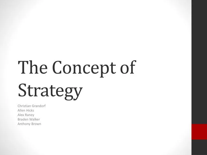 the concept of strategy