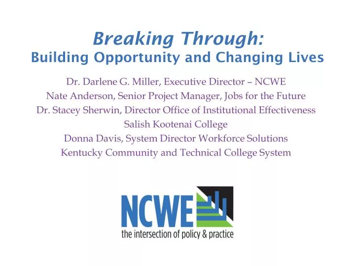 breaking through building opportunity and changing lives