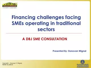 Financing challenges facing SMEs operating in traditional sectors