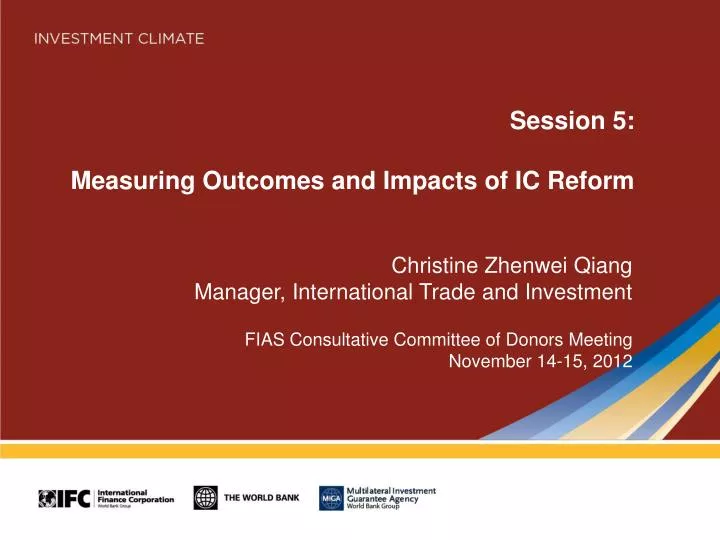 session 5 measuring outcomes and impacts of ic reform