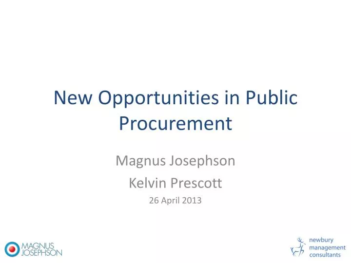 new opportunities in public procurement