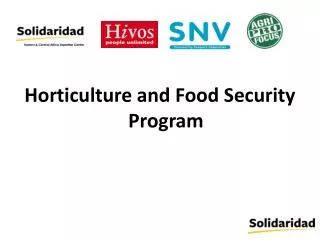 Horticulture and Food Security Program