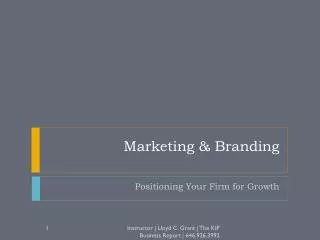 Marketing &amp; Branding