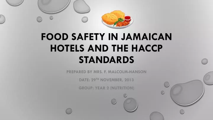 food safety in jamaican hotels and the haccp standards