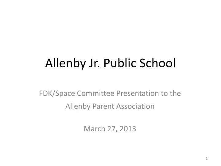 allenby jr public school