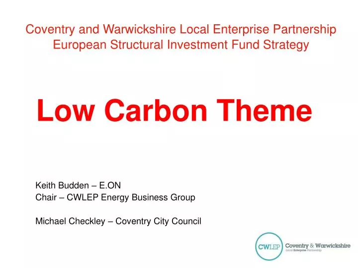 coventry and warwickshire local enterprise partnership european structural investment fund strategy