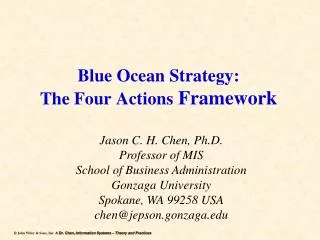 Blue Ocean Strategy: The Four Actions Framework