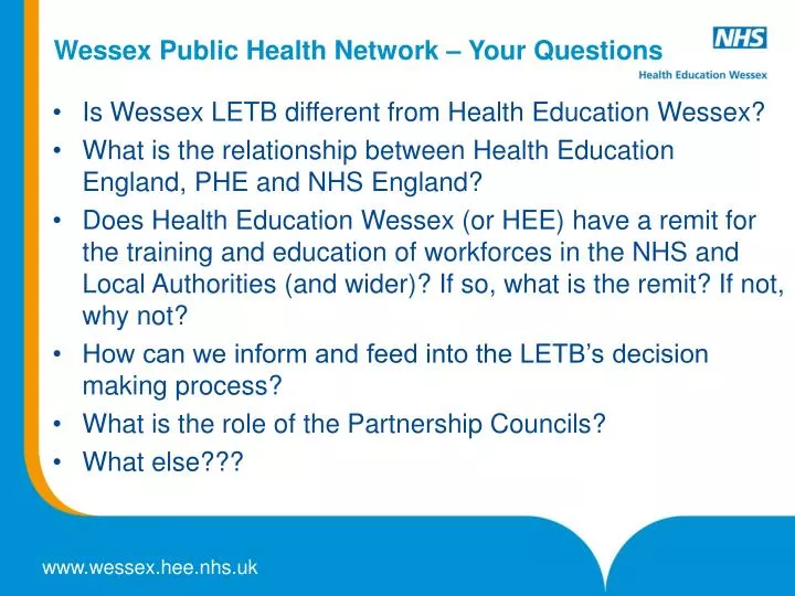 wessex public health network your questions
