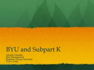 BYU and Subpart K