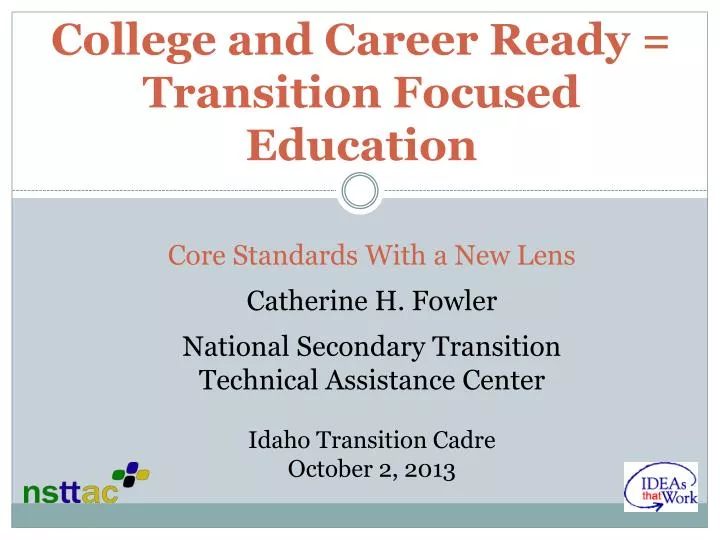 college and career ready transition focused education
