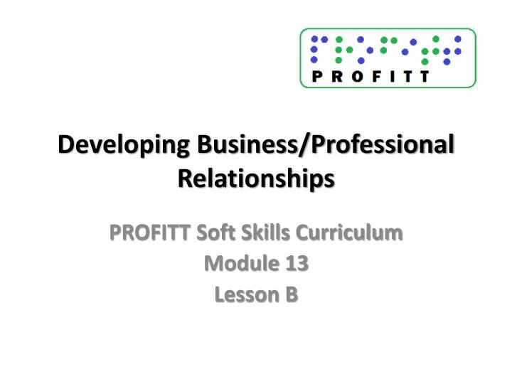 developing business professional relationships