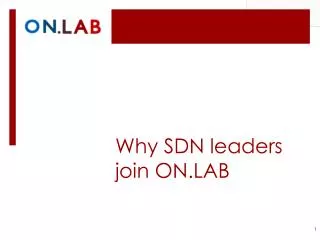 Why SDN leaders join ON.LAB