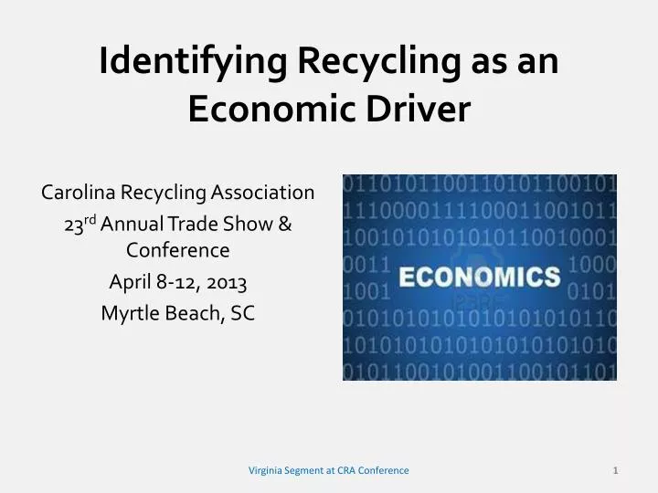 identifying recycling as an economic driver