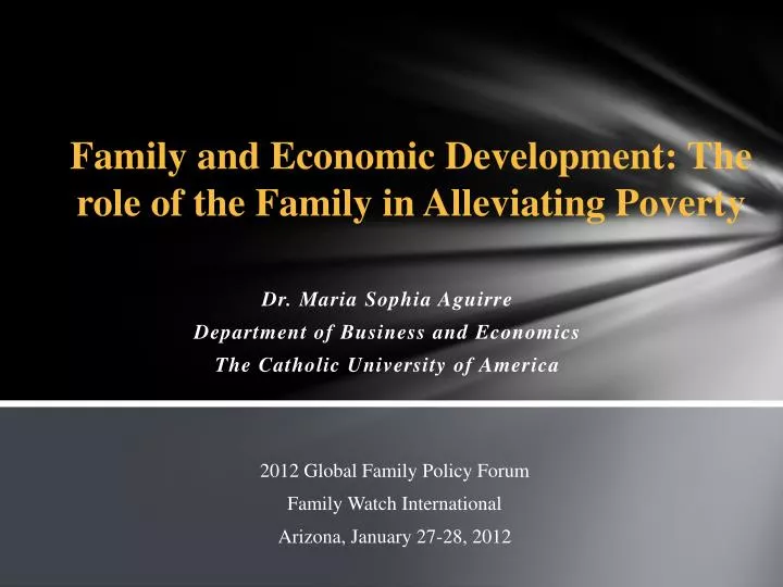 dr maria sophia aguirre department of business and economics the catholic university of america
