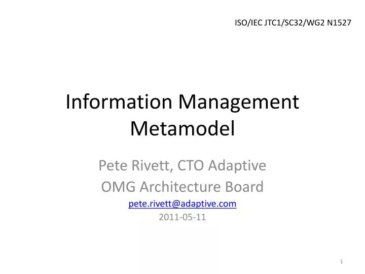 information management metamodel