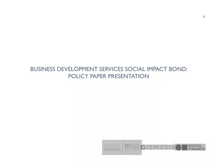 business development services social impact bond policy paper presentation