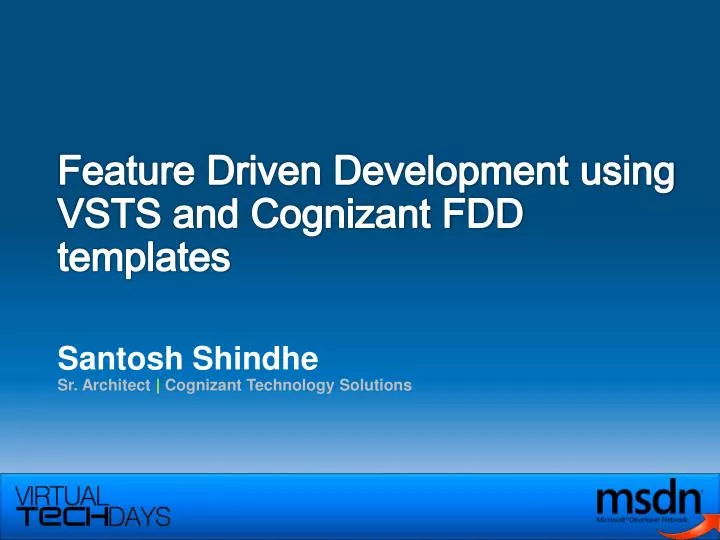 feature driven development using vsts and cognizant fdd templates