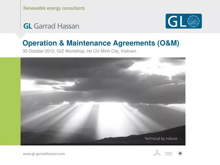 operation maintenance agreements o m