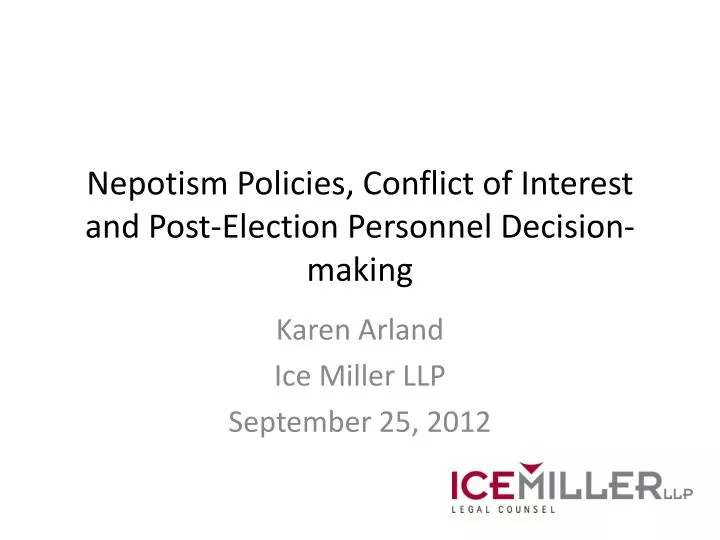 nepotism policies conflict of interest and post election personnel decision making