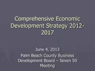 Comprehensive Economic Development Strategy 2012-2017