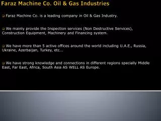 Faraz Machine Co. Oil &amp; Gas Industries