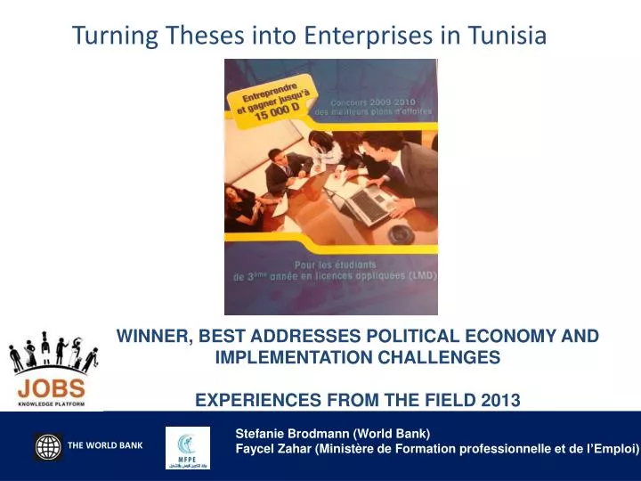 turning theses into enterprises in tunisia