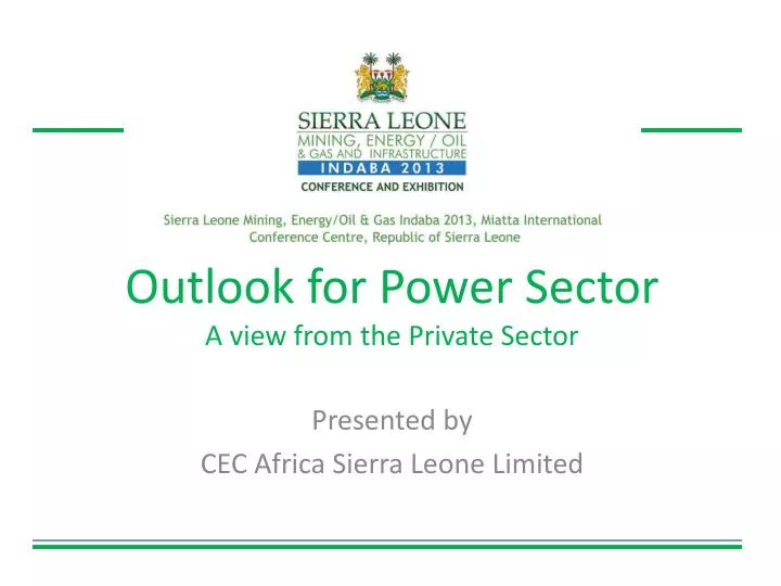 outlook for power sector a view from the private sector