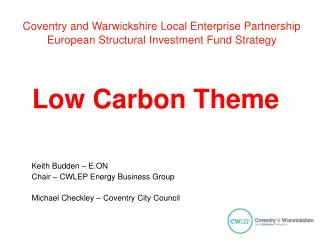 Coventry and Warwickshire Local Enterprise Partnership European Structural Investment Fund Strategy