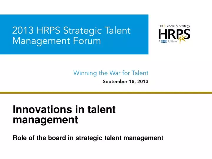 innovations in talent management
